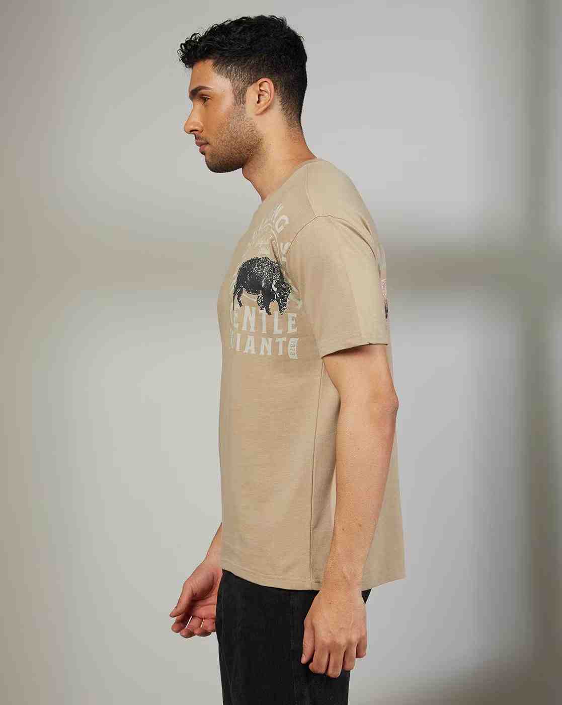 Rev-Verse | Men Printed Relaxed Fit Crew-Neck T-Shirt