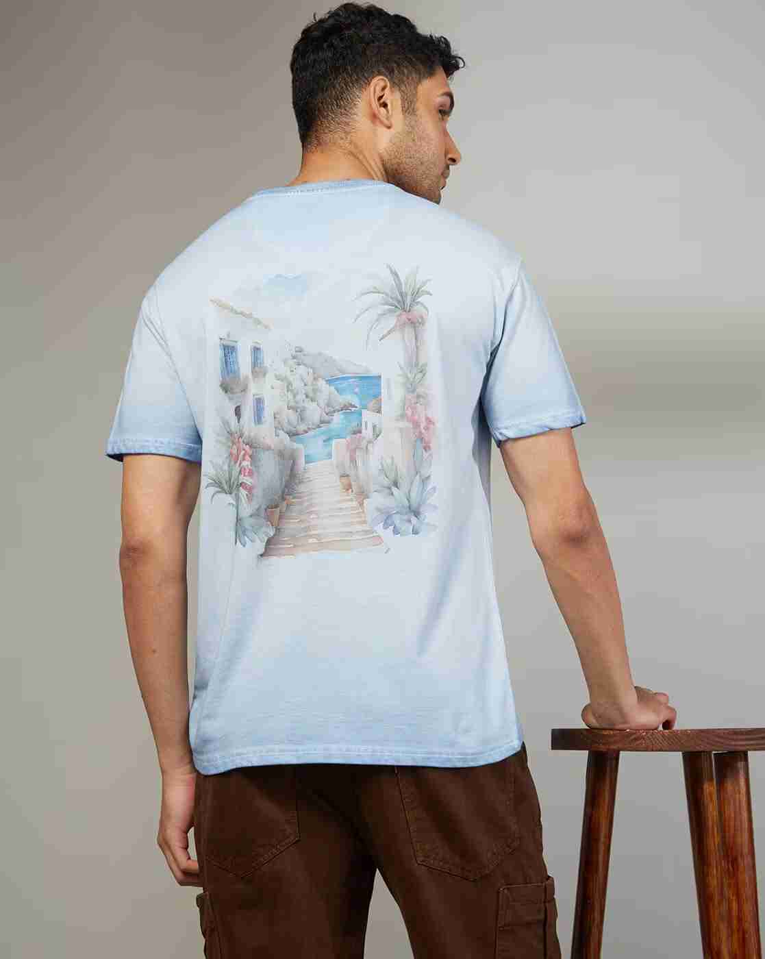 Rev-Verse | Men Printed Relaxed Fit Crew-Neck T-Shirt|0