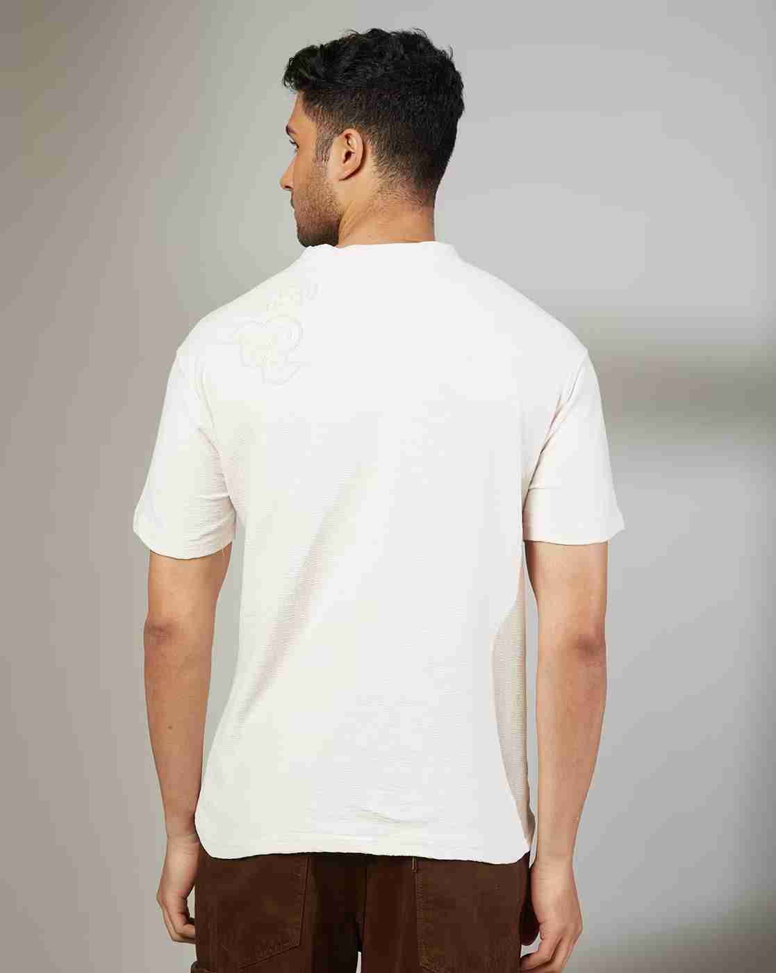 Rev-Verse | Men Embroidered Relaxed Fit Crew-Neck T-Shirt|2
