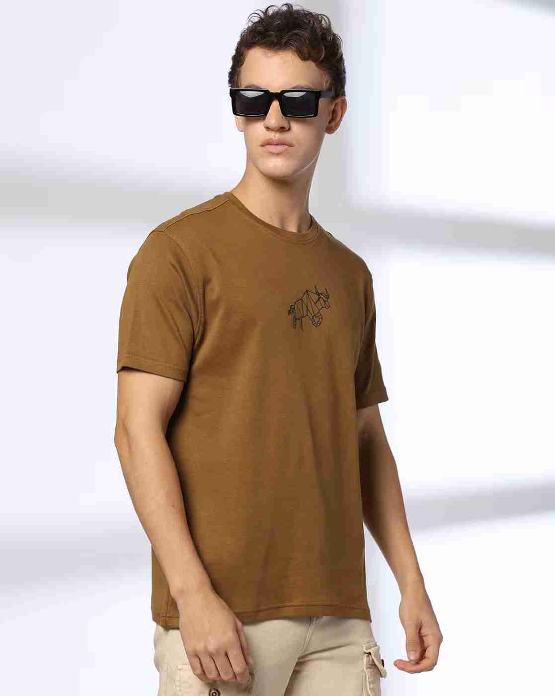 Rev-Verse | Men Graphic Embossed Regular Fit Crew-Neck T-Shirt|0