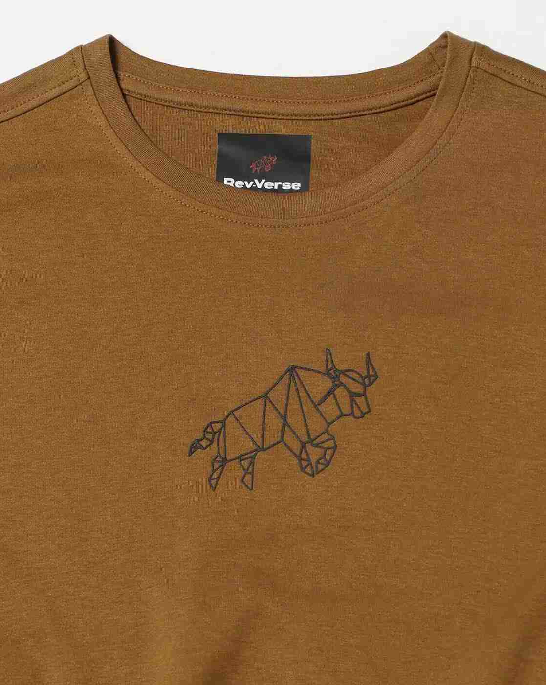 Rev-Verse | Men Graphic Embossed Regular Fit Crew-Neck T-Shirt|4