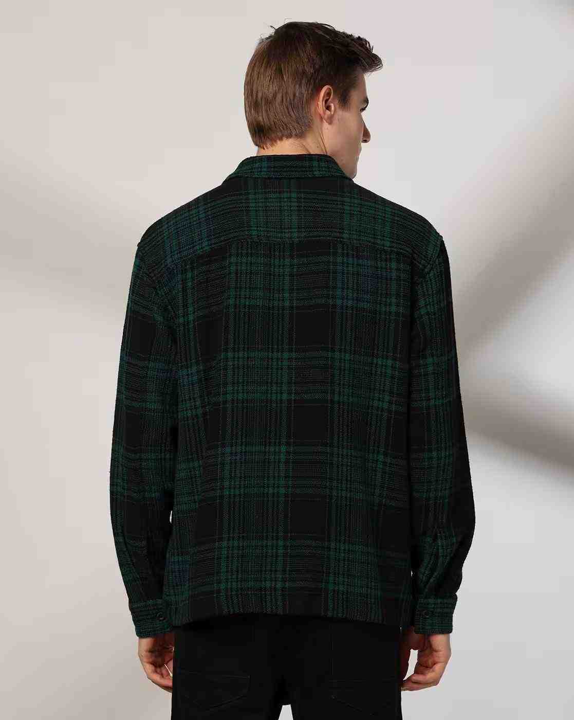 Rev-Verse | Men Checked Oversized Shacket|2