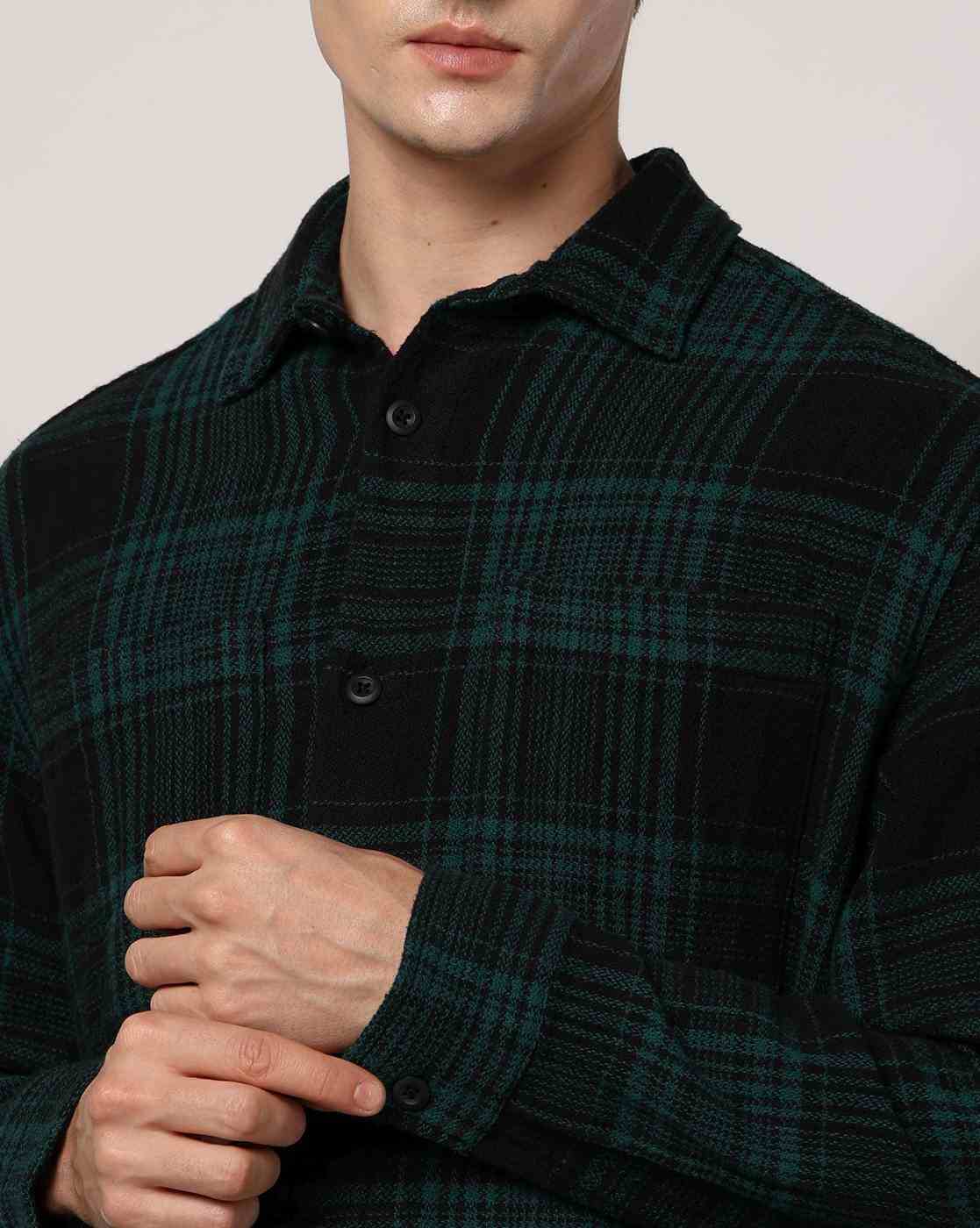 Rev-Verse | Men Checked Oversized Shacket|3