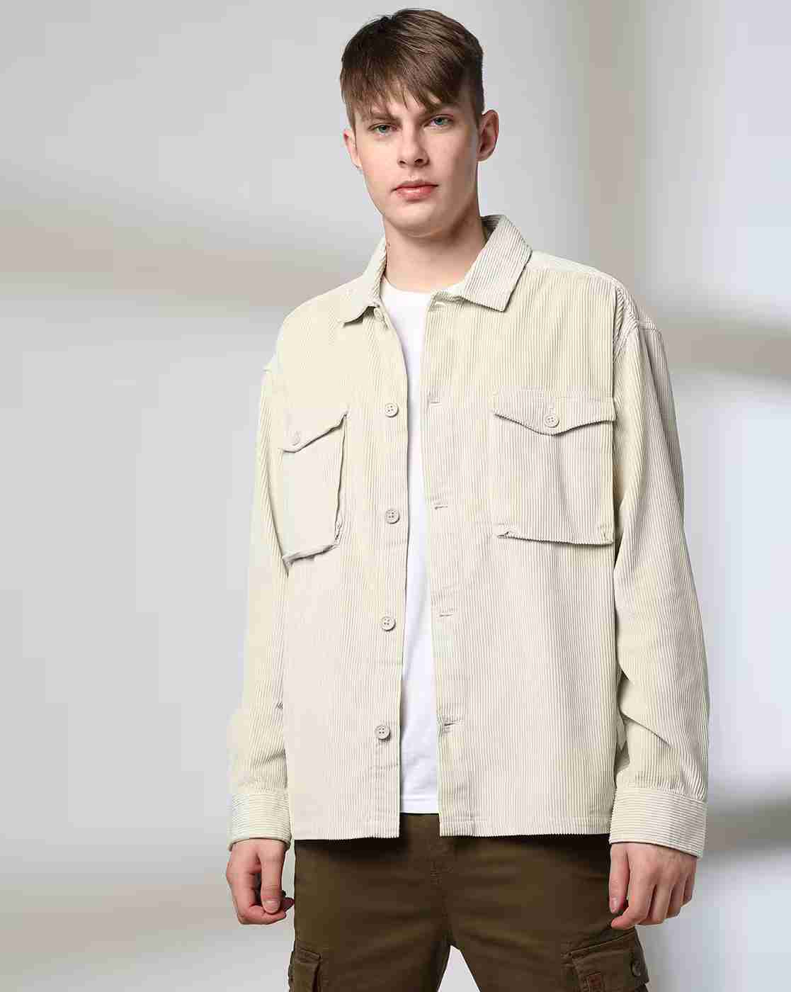 Rev-Verse | Men Corduroy Slim Fit Shacket|0