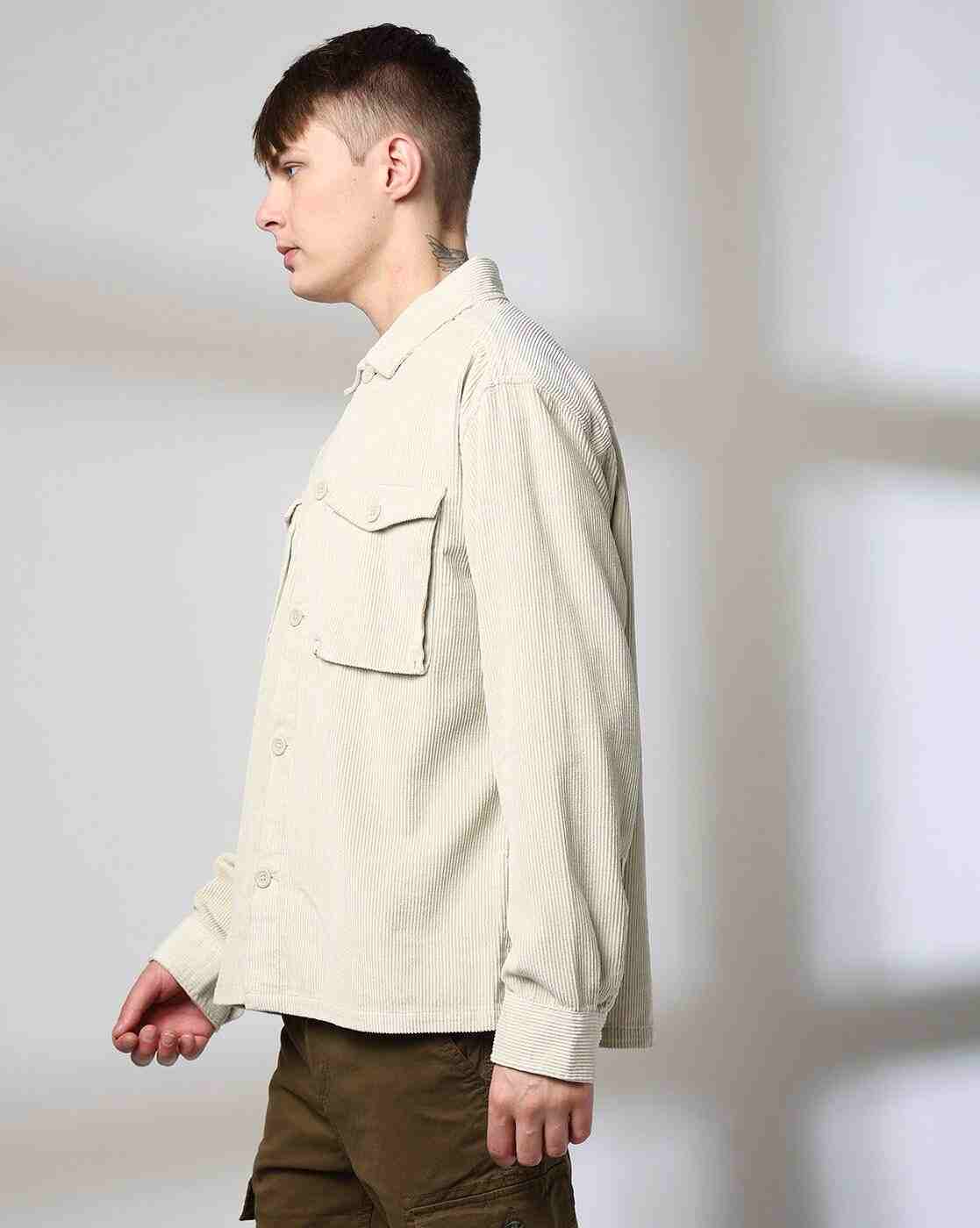 Rev-Verse | Men Corduroy Slim Fit Shacket|1