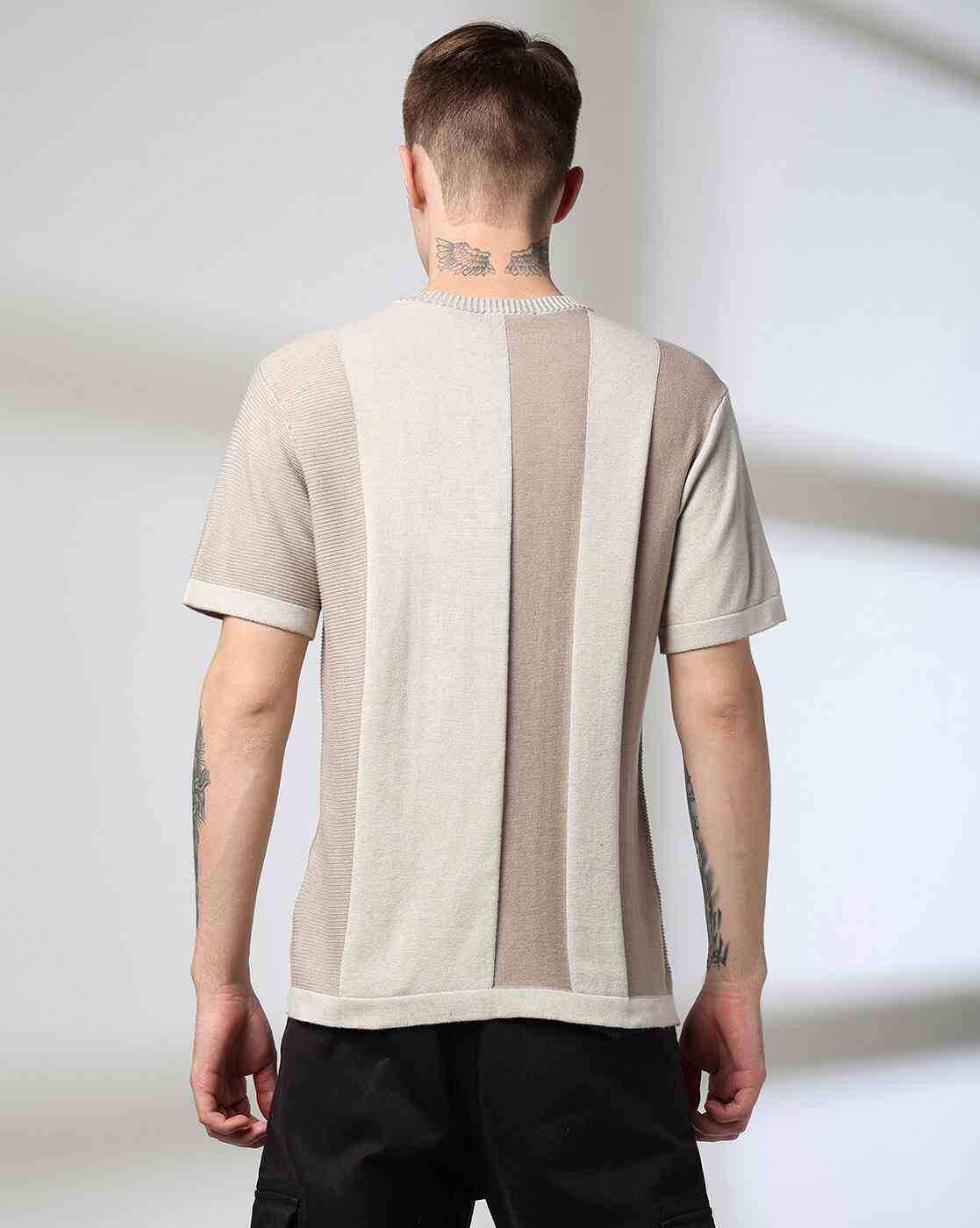 Rev-Verse | Men Striped Regular Fit Crew-Neck T-Shirt|3