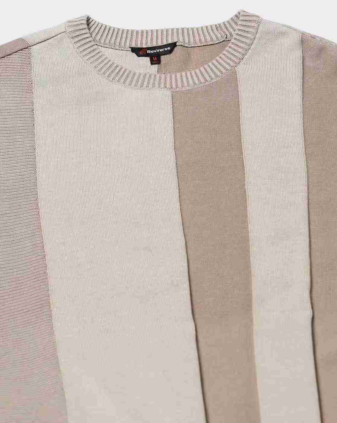 Rev-Verse | Men Striped Regular Fit Crew-Neck T-Shirt|5