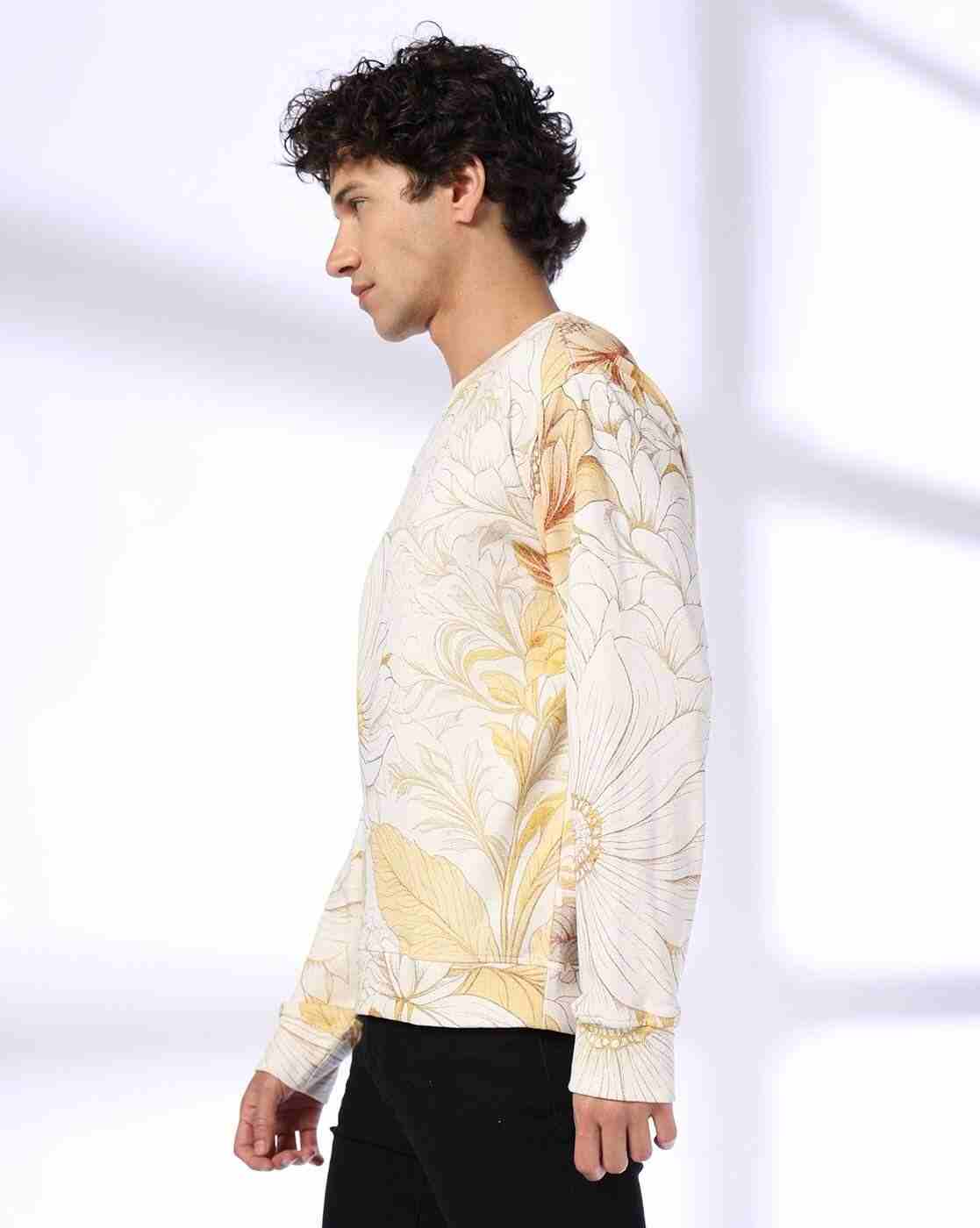 Rev-Verse | Men Floral Print Relaxed Fit Crew-Neck Sweatshirt|1