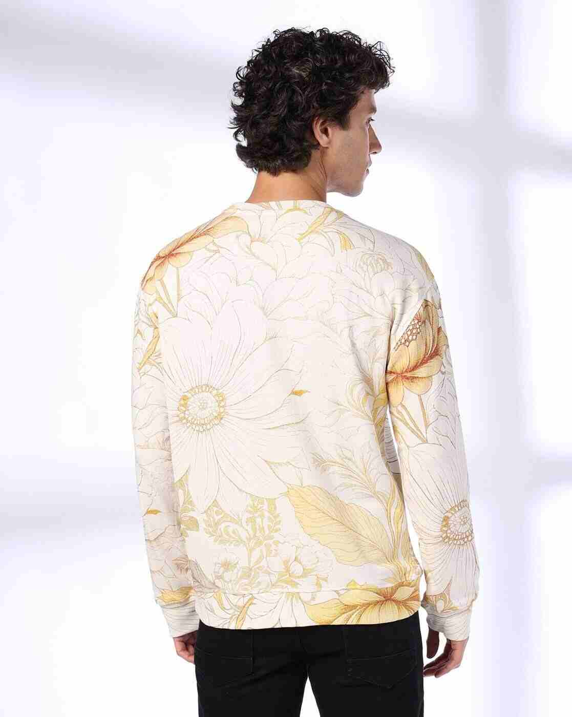 Rev-Verse | Men Floral Print Relaxed Fit Crew-Neck Sweatshirt|2