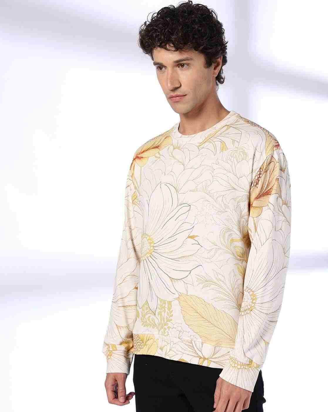 Rev-Verse | Men Floral Print Relaxed Fit Crew-Neck Sweatshirt|3