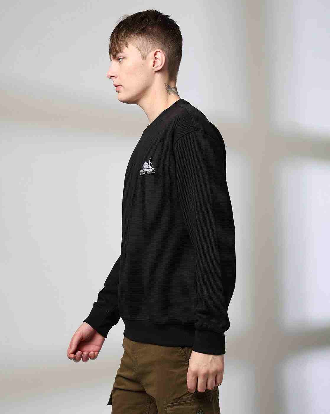 Rev-Verse | Men Waffle Textured Relaxed Fit Sweatshirt|1