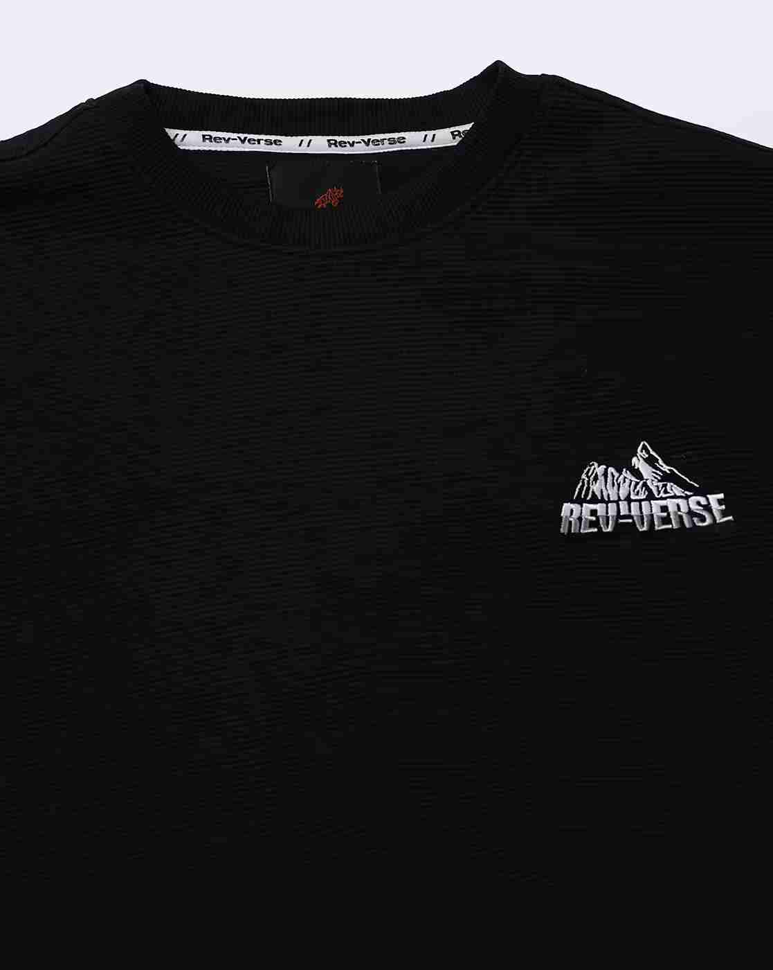 Rev-Verse | Men Waffle Textured Relaxed Fit Sweatshirt|4