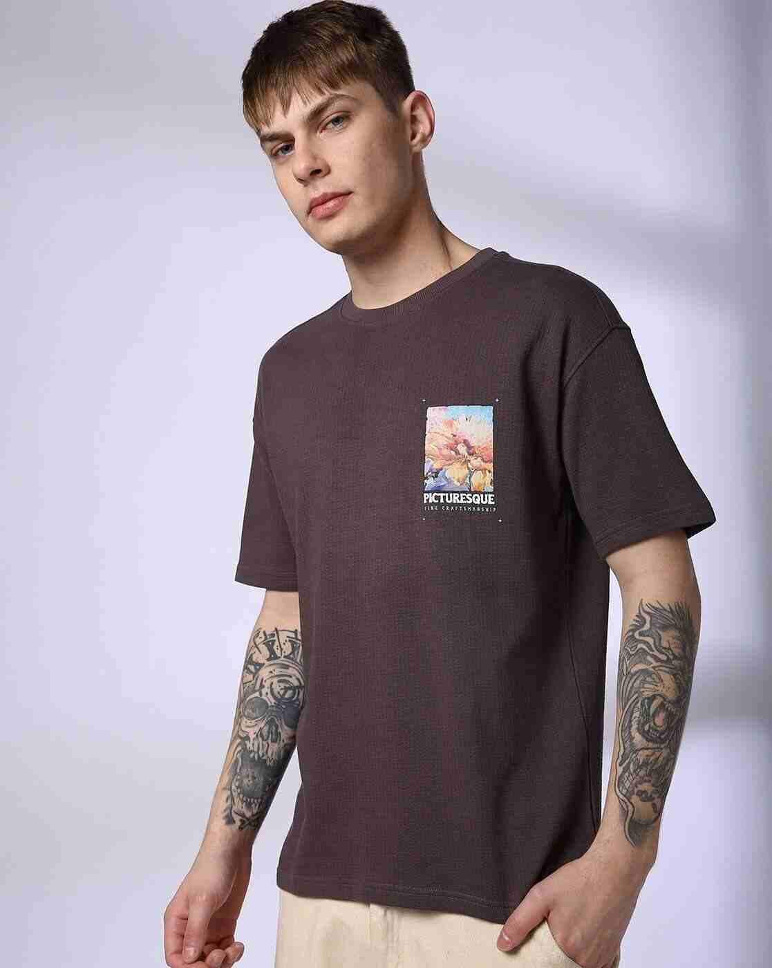 Rev-Verse | Men Printed Relaxed Fit Crew-Neck T-Shirt|1