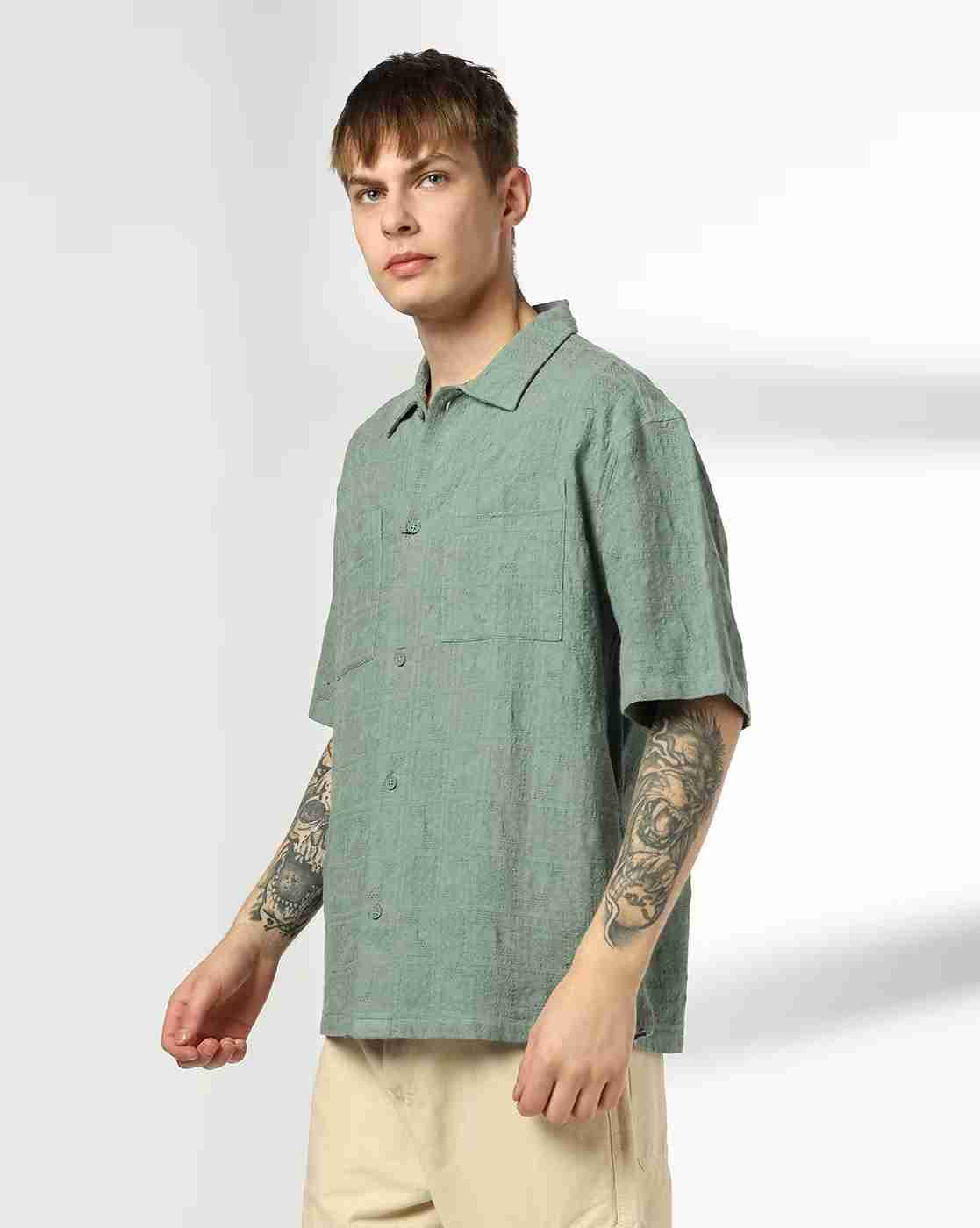 Rev-Verse | Men Self-Weaved Oversized Fit Shirt
