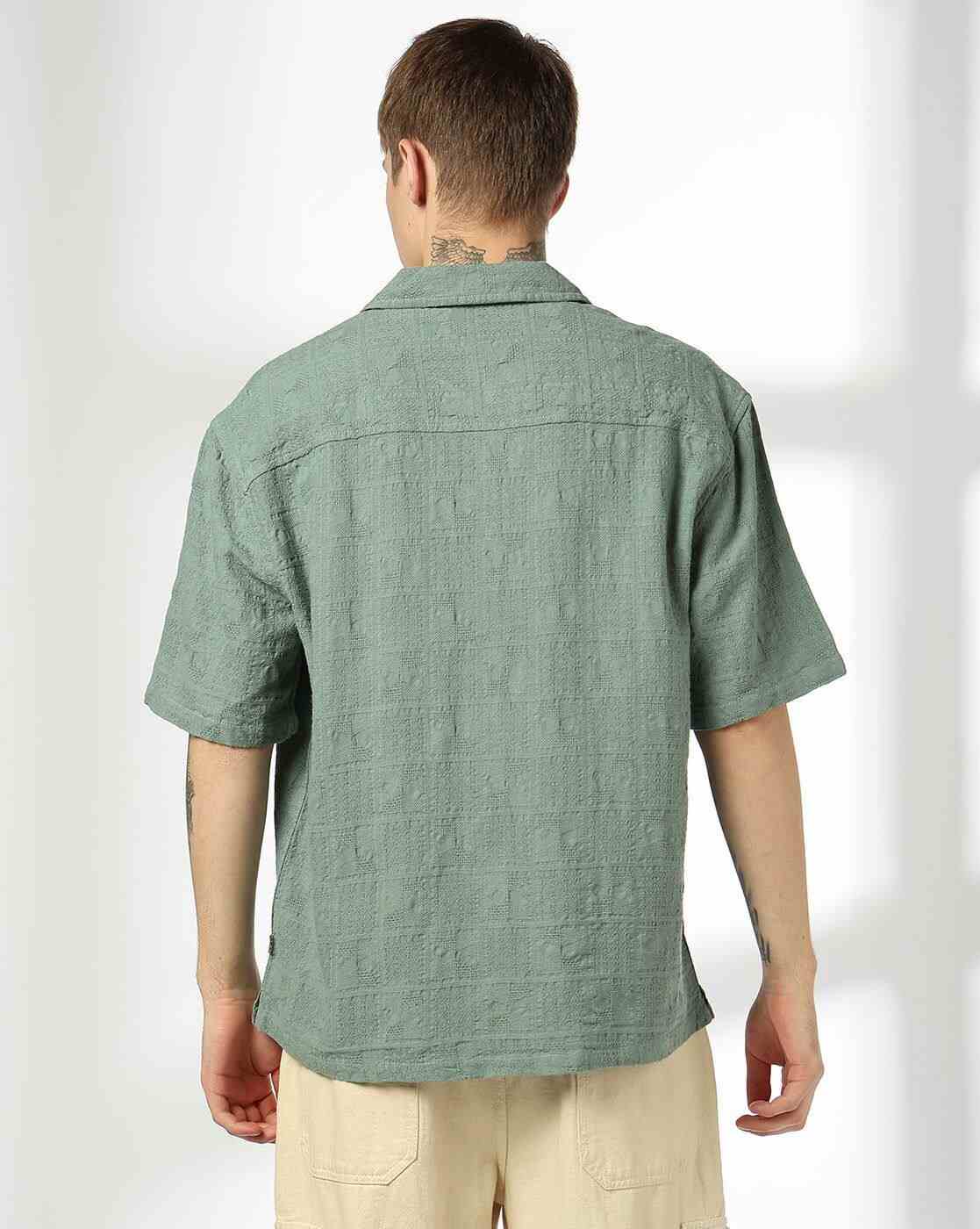 Rev-Verse | Men Self-Weaved Oversized Fit Shirt|2