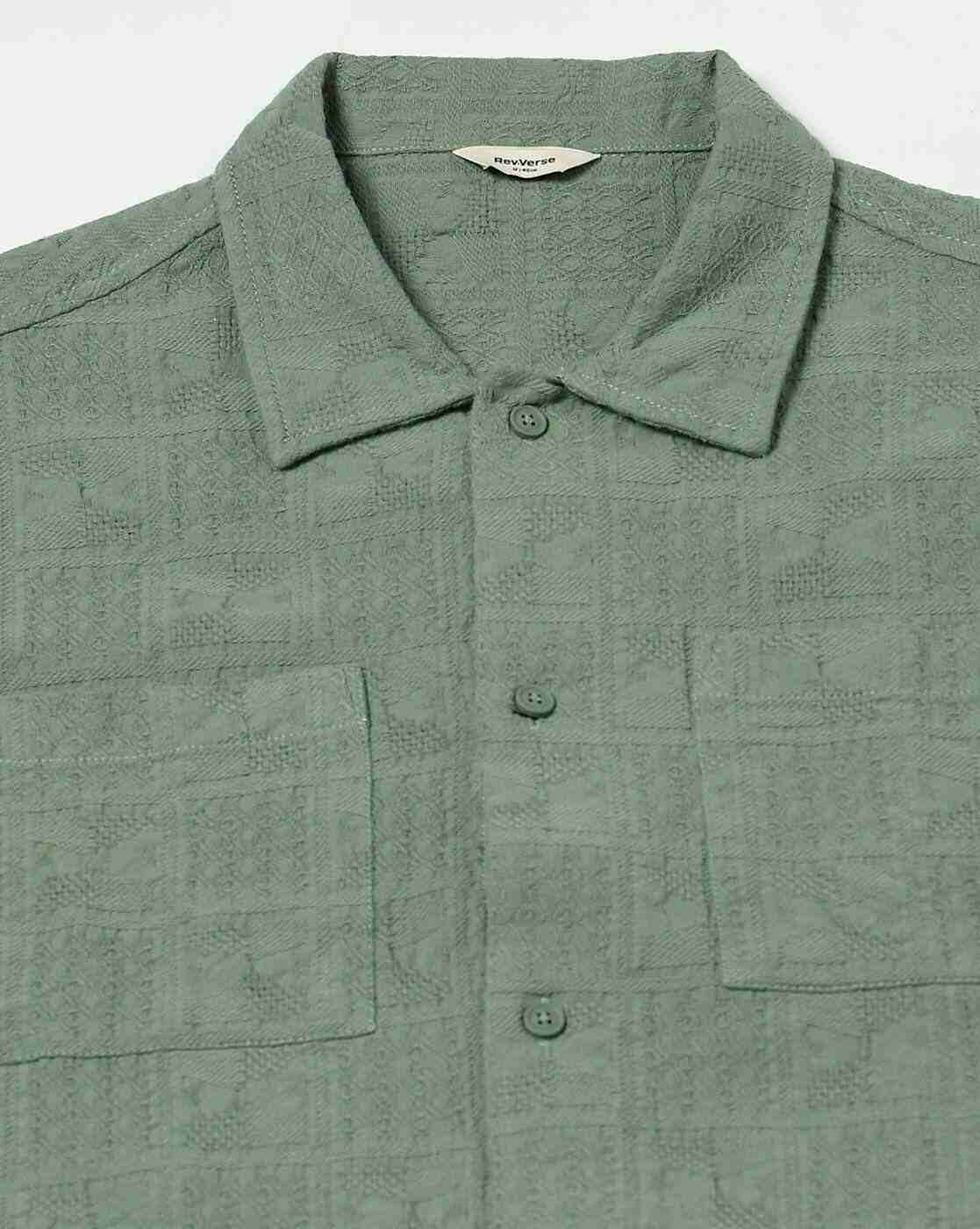 Rev-Verse | Men Self-Weaved Oversized Fit Shirt|5