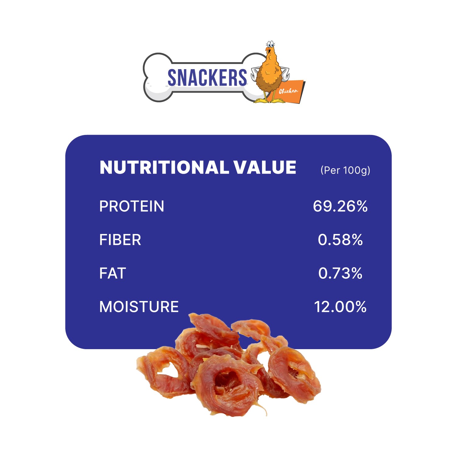 Snackers Chicken Rings Dog Treat, 80 g