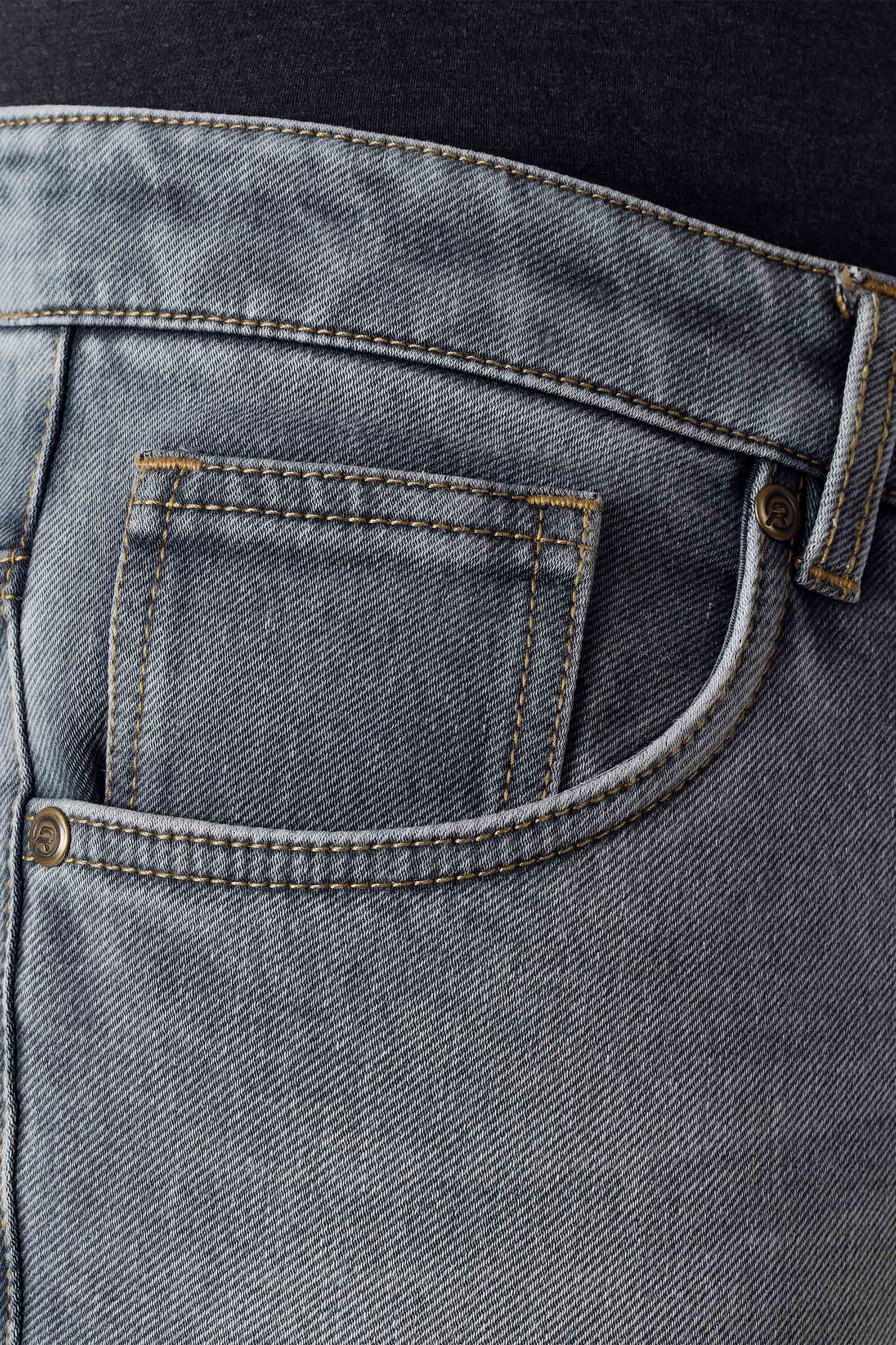 Rhysley Classic Grey Cotton Mid Rise Solid Flat Front Twill Weave Medium Wash Wrinkle Resistant Breathable Regular Fit Denim Jeans for Men