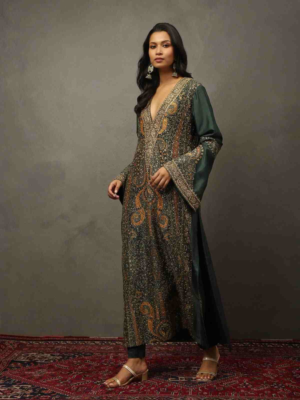 Bottle Green Atima Kurta Set
