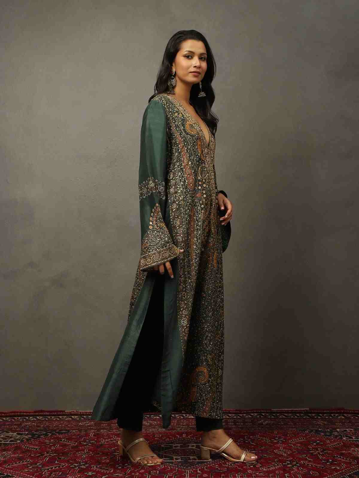 Bottle Green Atima Kurta Set