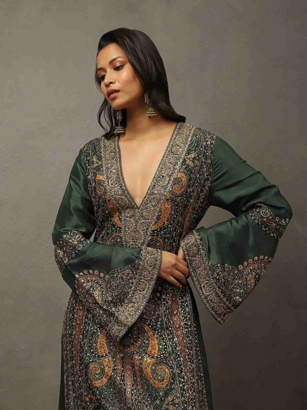 Bottle Green Atima Kurta Set