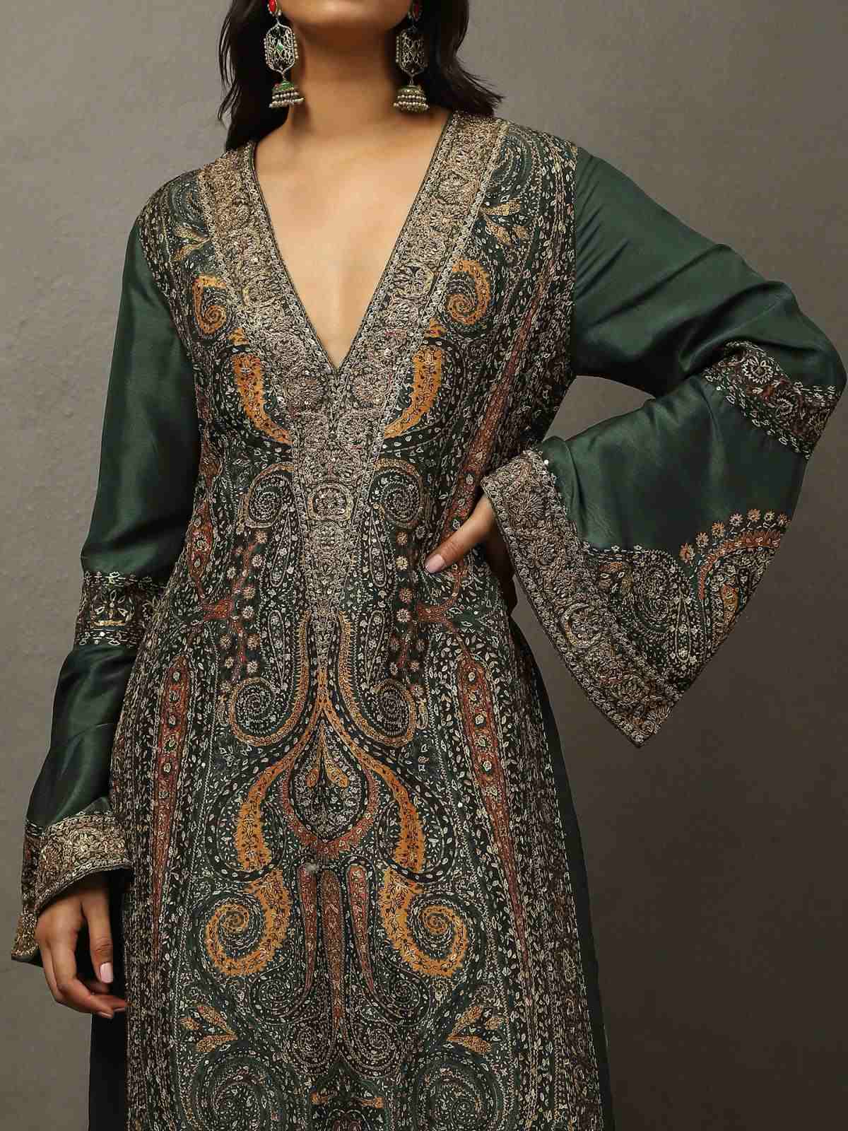 Bottle Green Atima Kurta Set