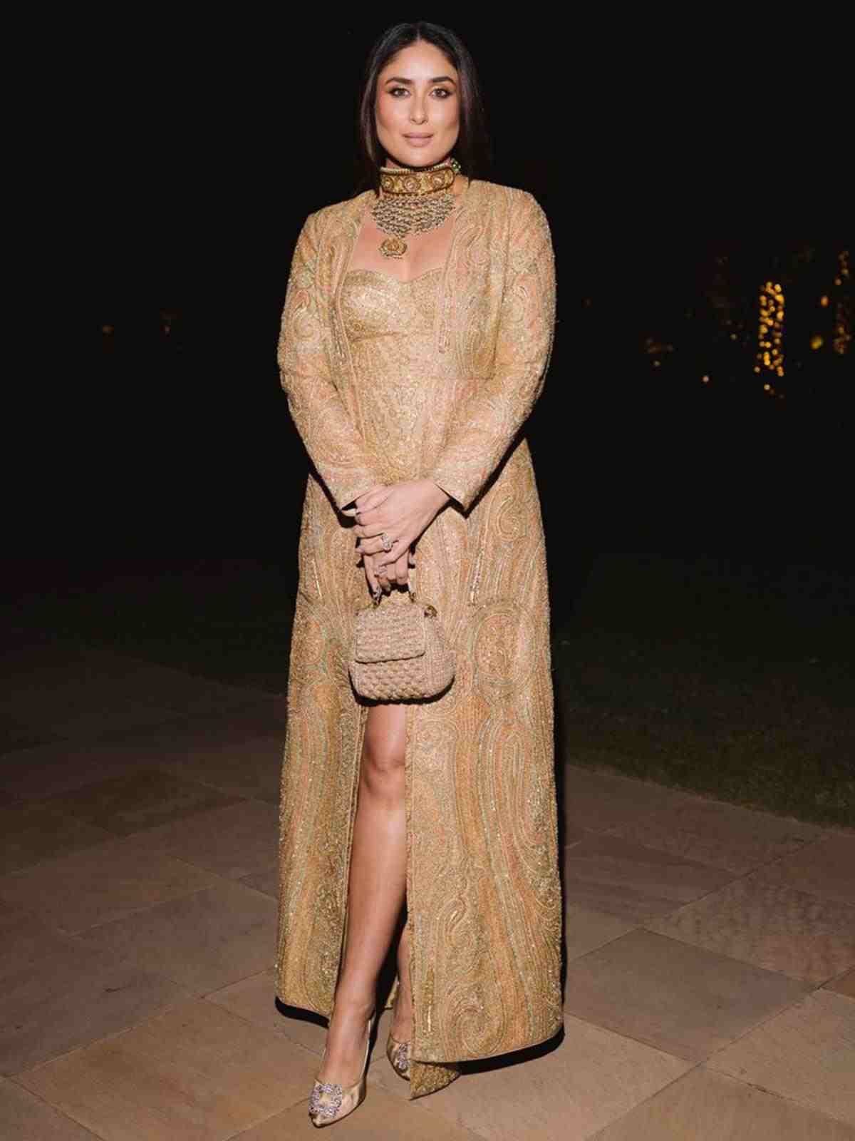 Peach & Khaki Imran Coat Ensemble