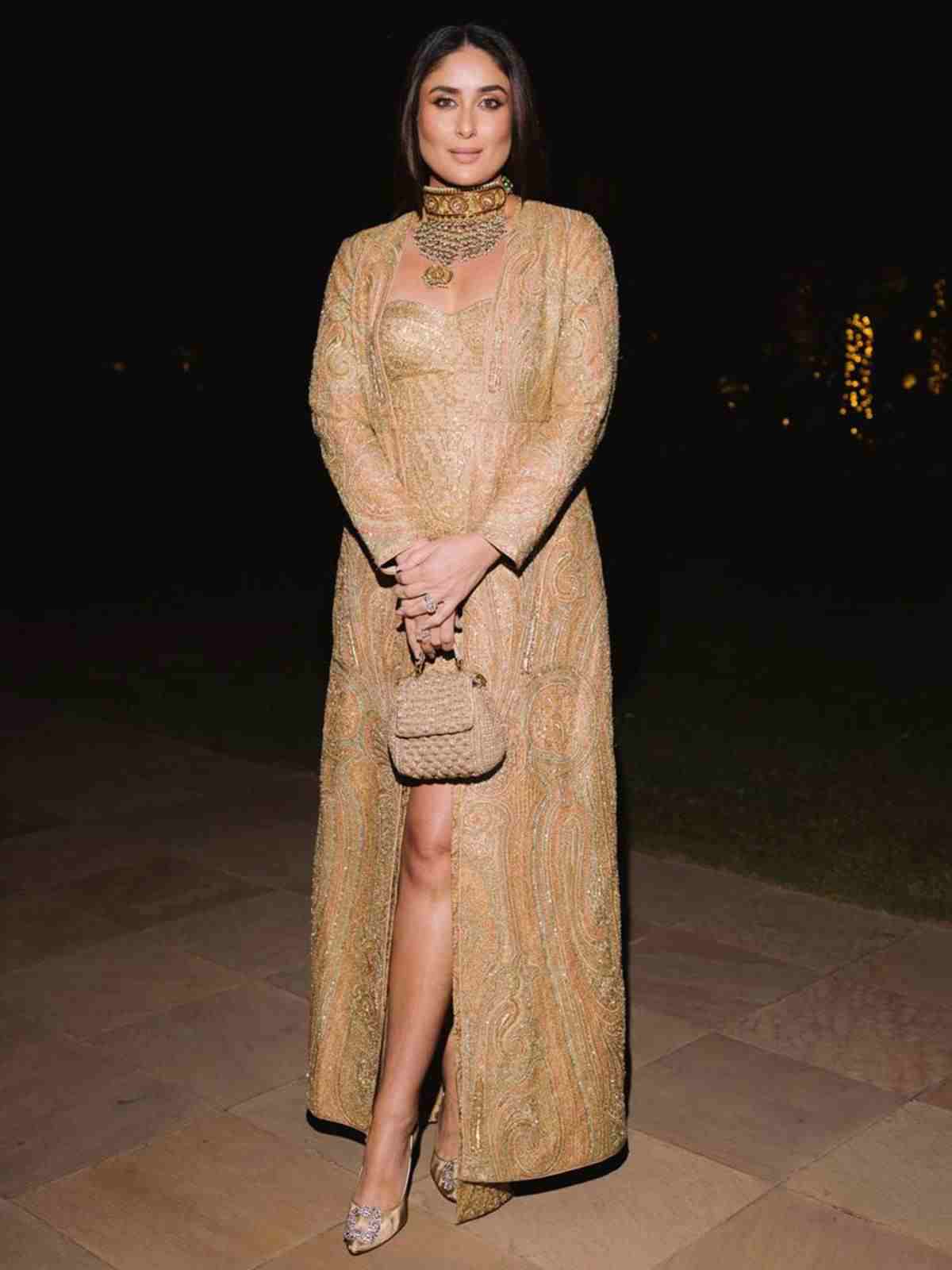 Peach & Khaki Imran Coat Ensemble