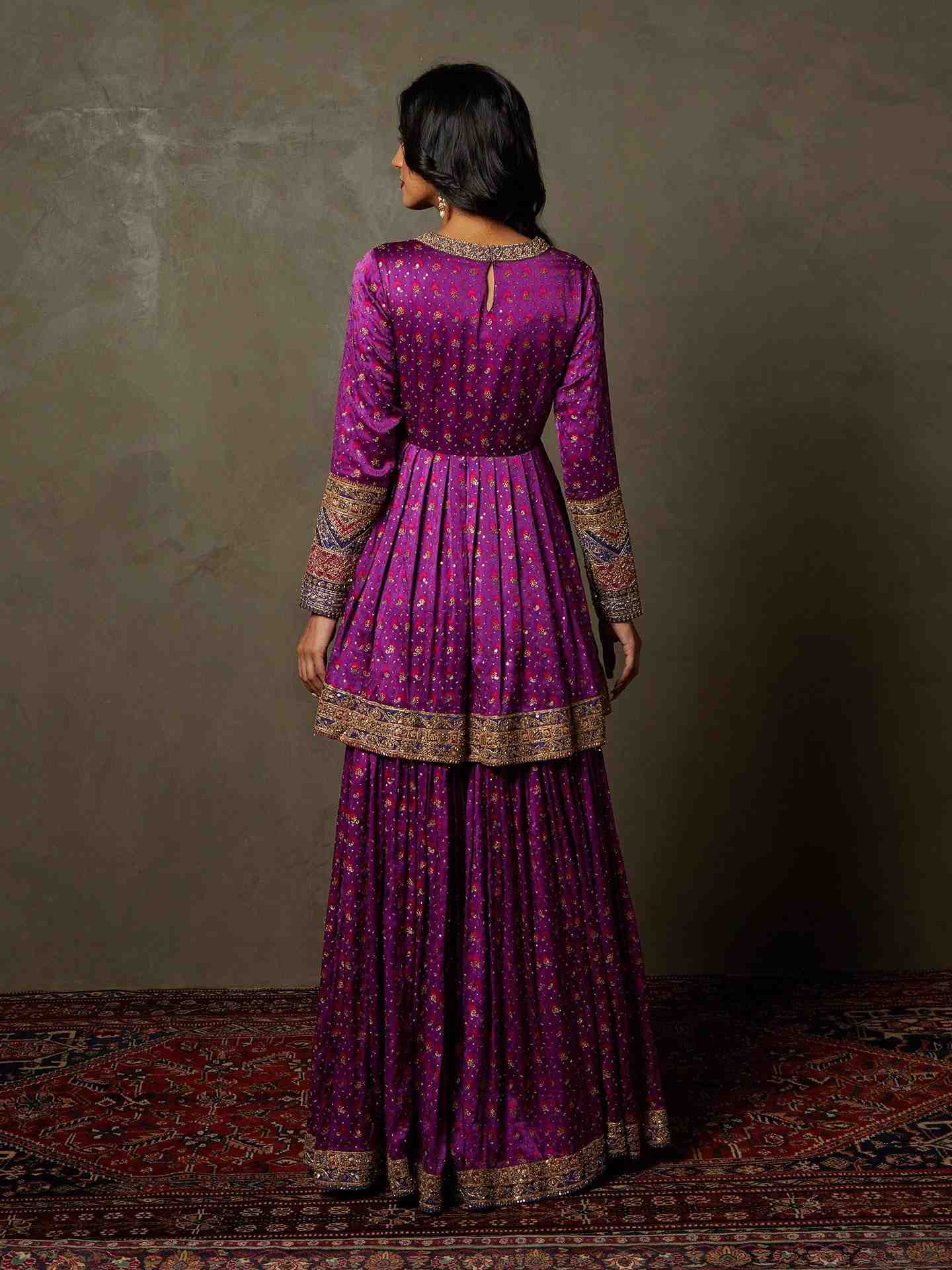 Purple & Fuschia Salya Ensemble