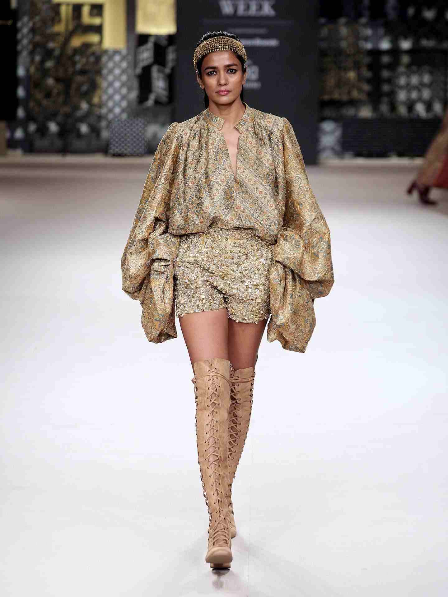 Mustard & Khaki Kulah Ensemble