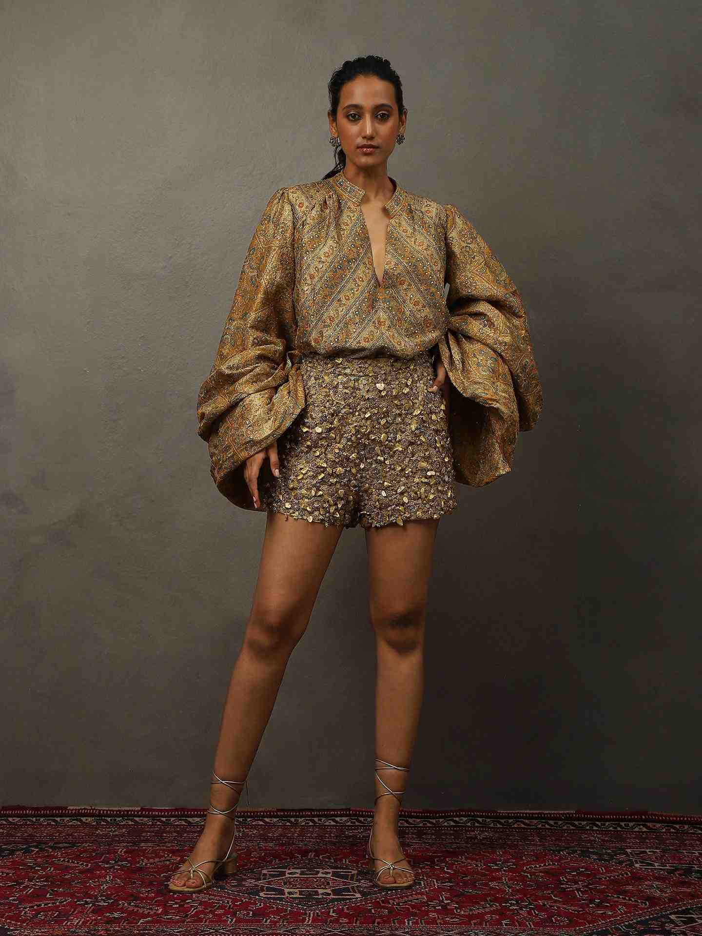 Mustard & Khaki Kulah Ensemble