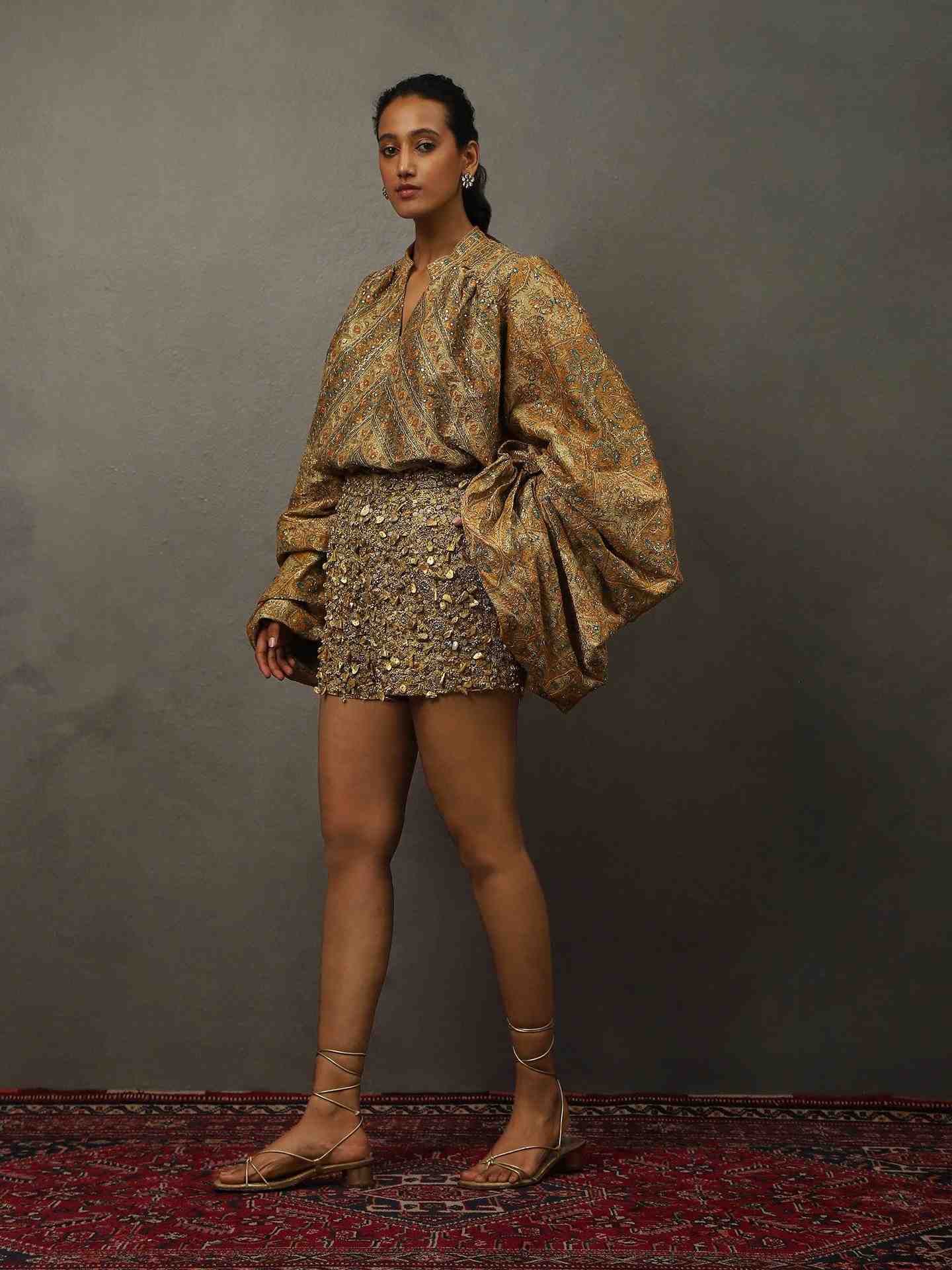 Mustard & Khaki Kulah Ensemble