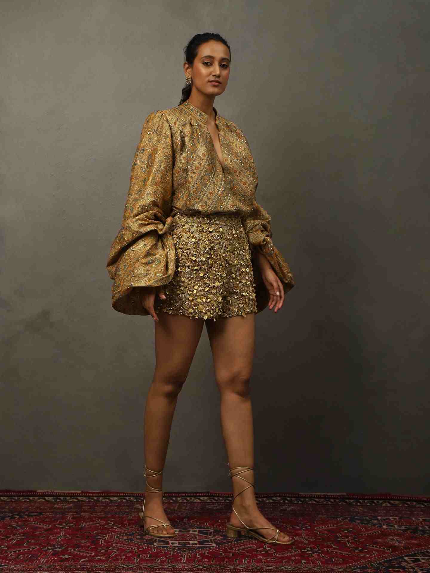 Mustard & Khaki Kulah Ensemble