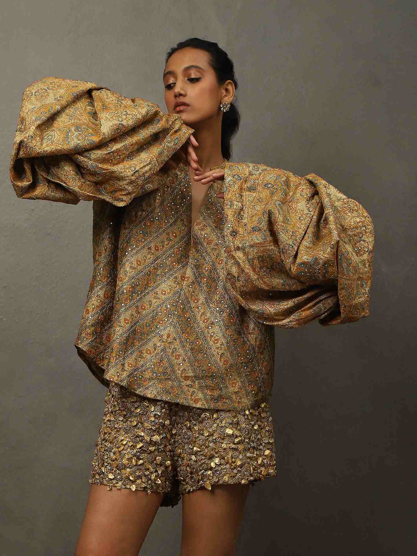 Mustard & Khaki Kulah Ensemble