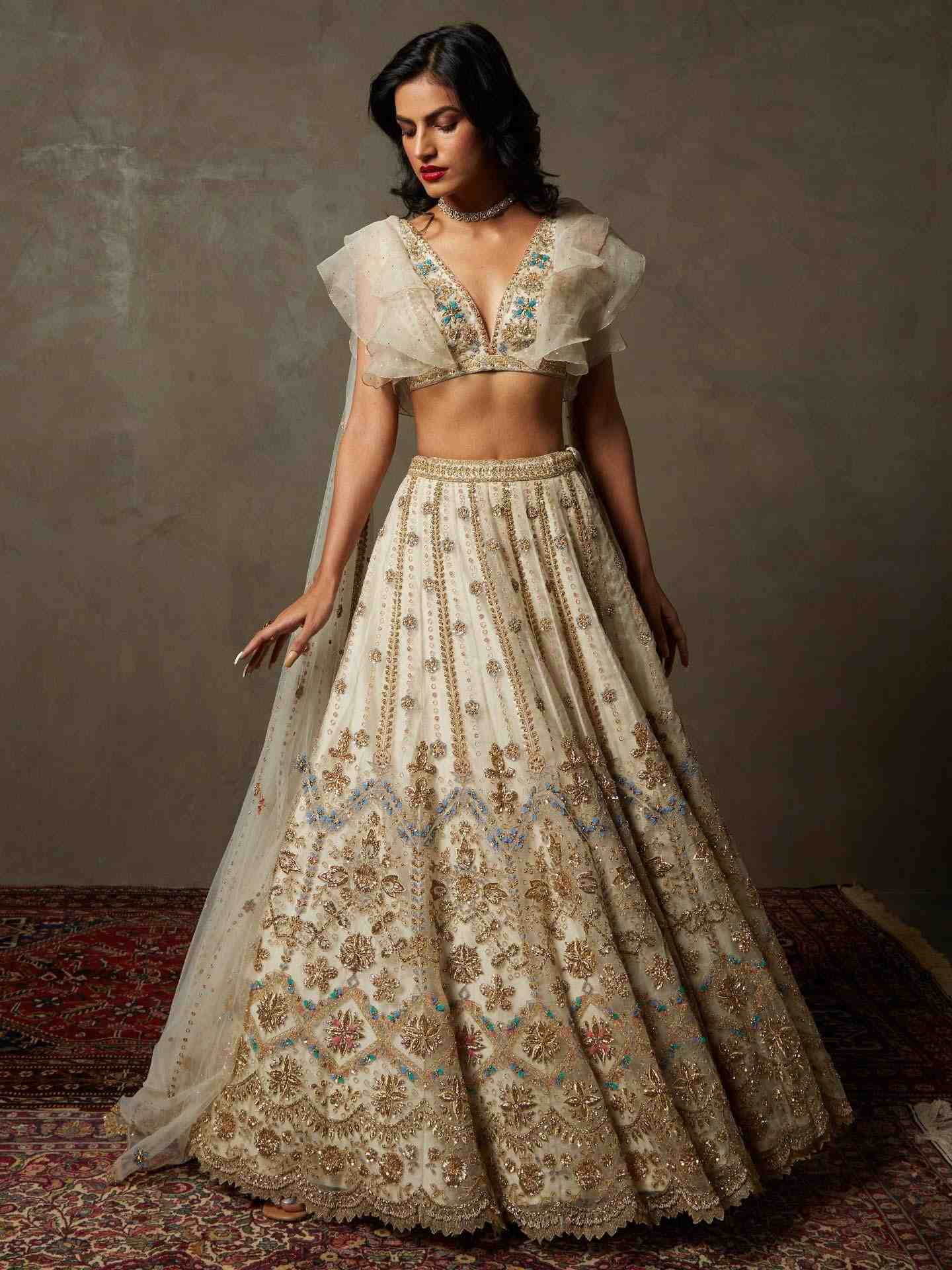 Off White Daneliya Lehenga Set