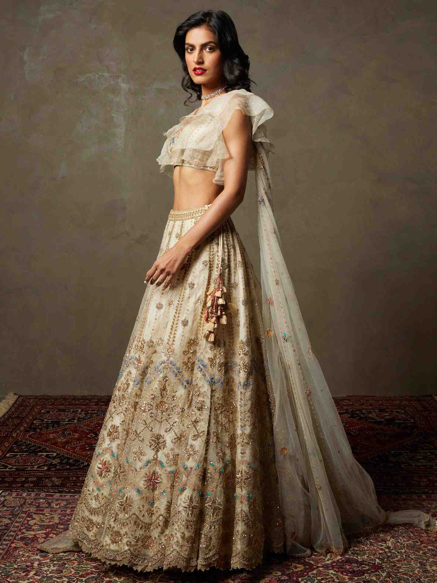 Off White Daneliya Lehenga Set