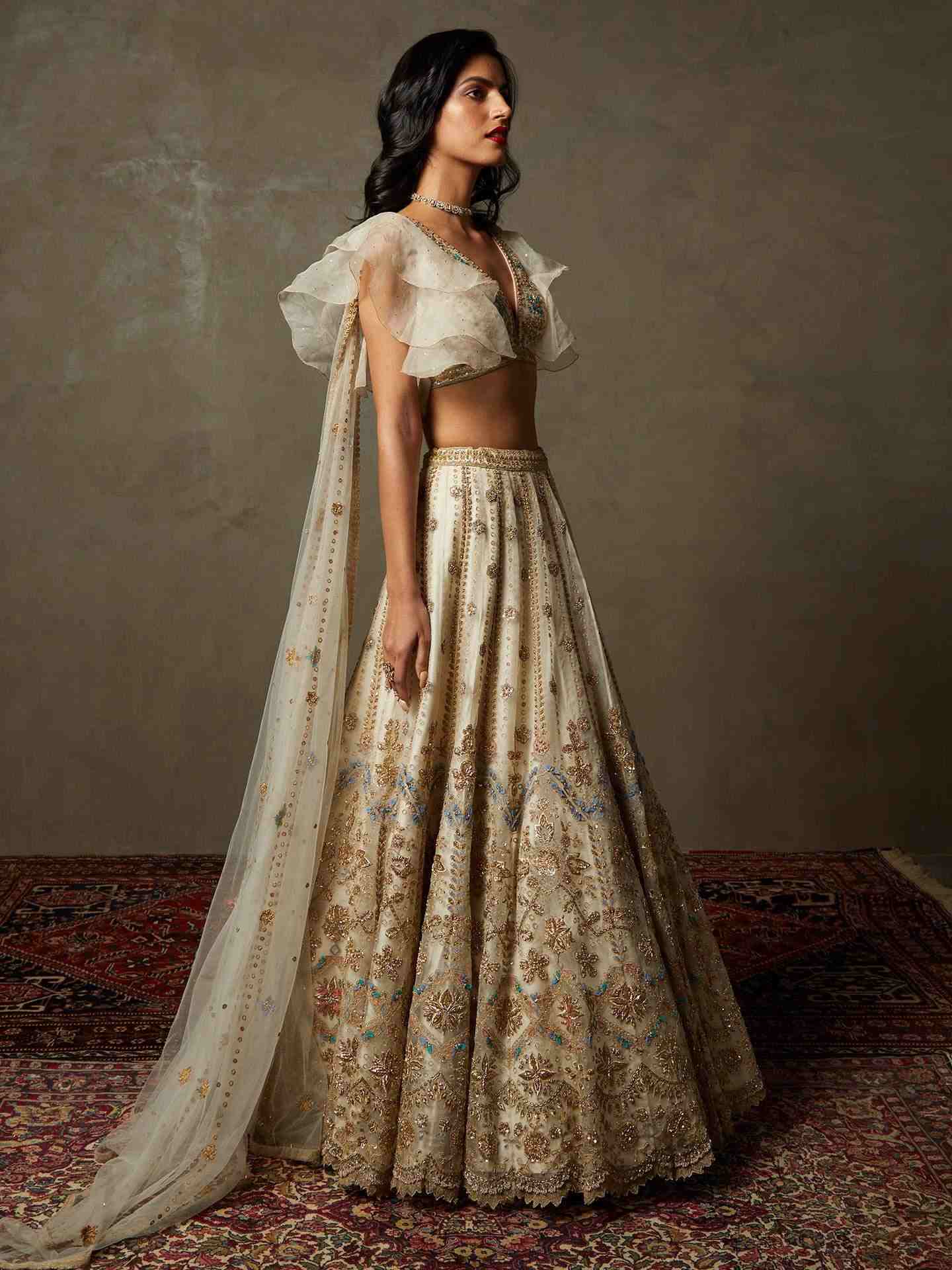 Off White Daneliya Lehenga Set
