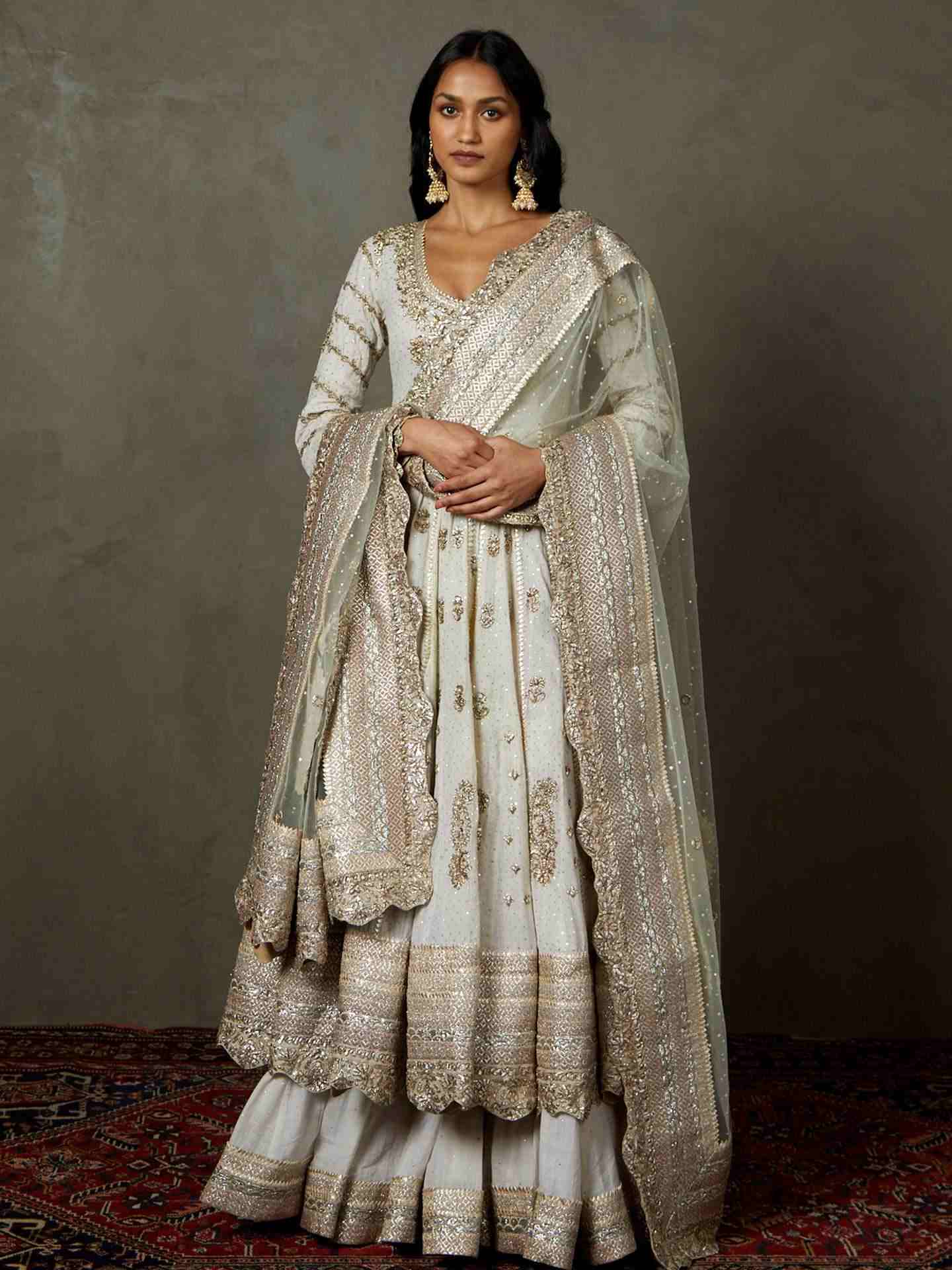 Off White Bhawani Couture Anarkali Suit