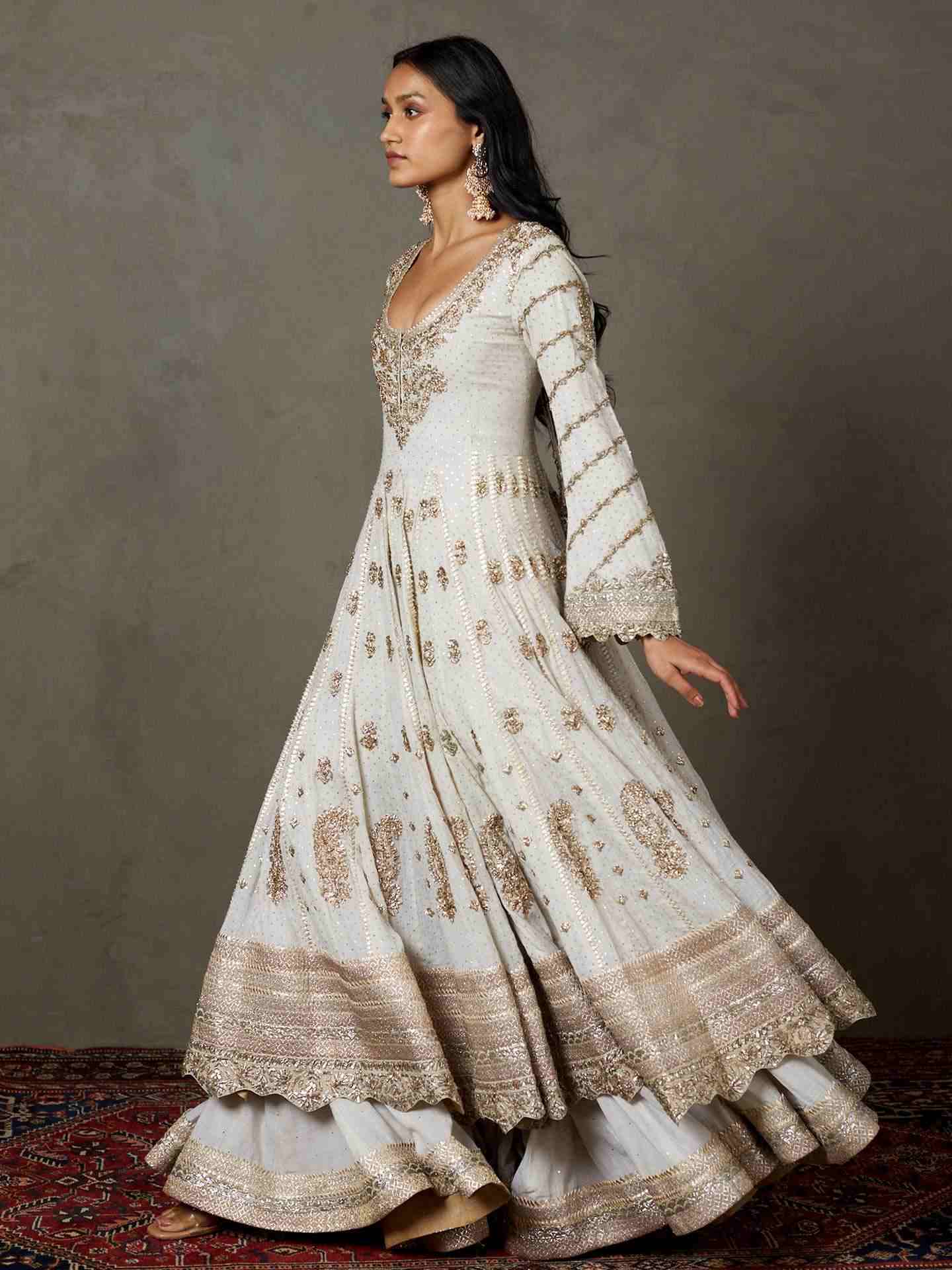 Off White Bhawani Couture Anarkali Suit