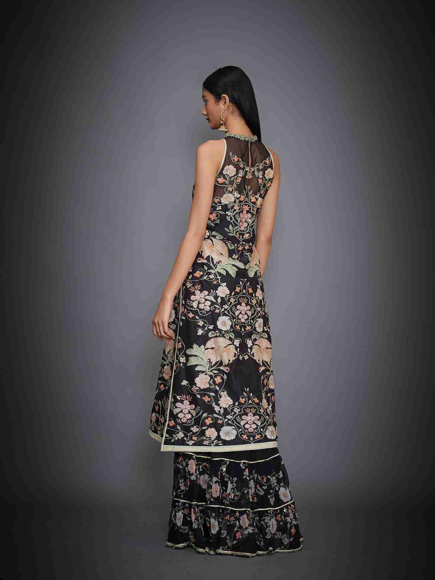 Black & Multi Garden Of Eden Suit Set