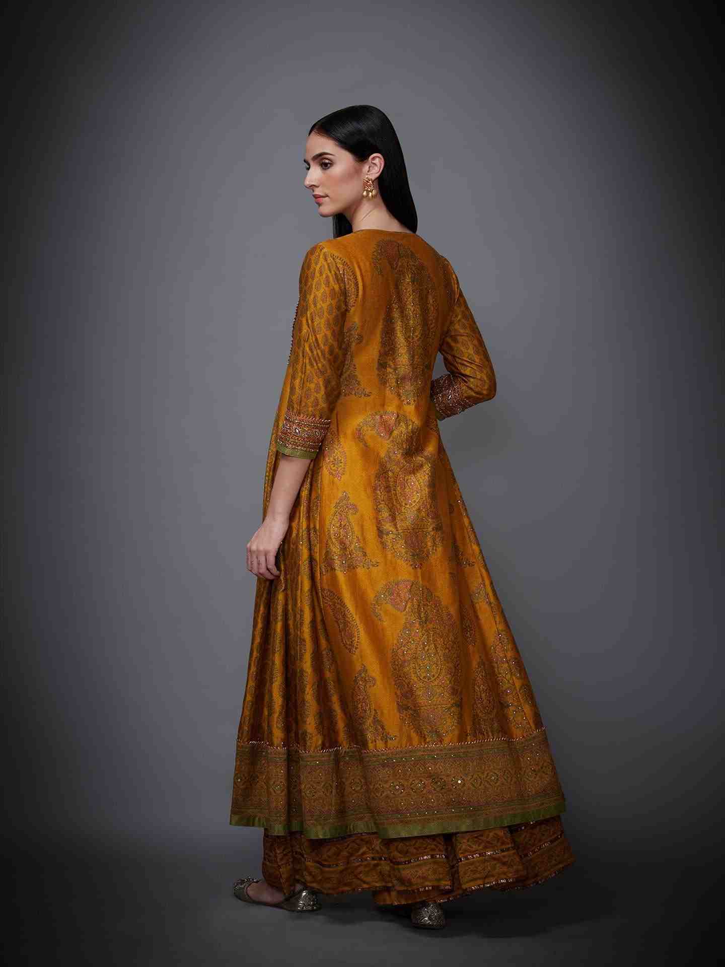 Mustard & Olive Green Kalash Gota Suit Set