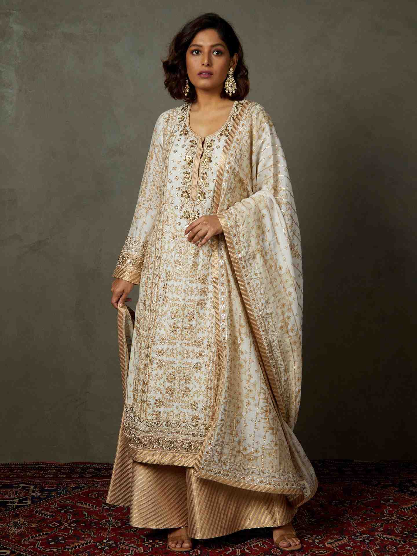 Off White & Beige Chandrika Suit