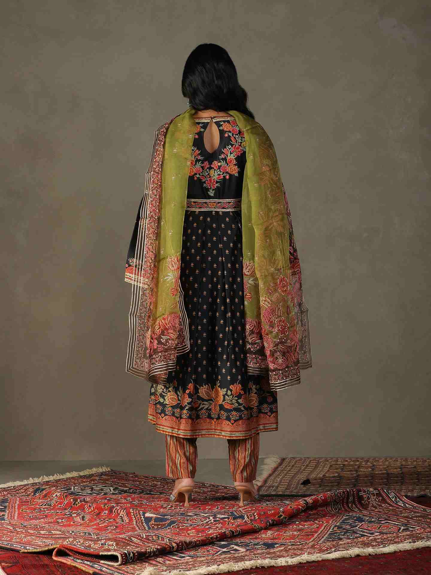 Navy & Multi Dahlia Anarkali Suit