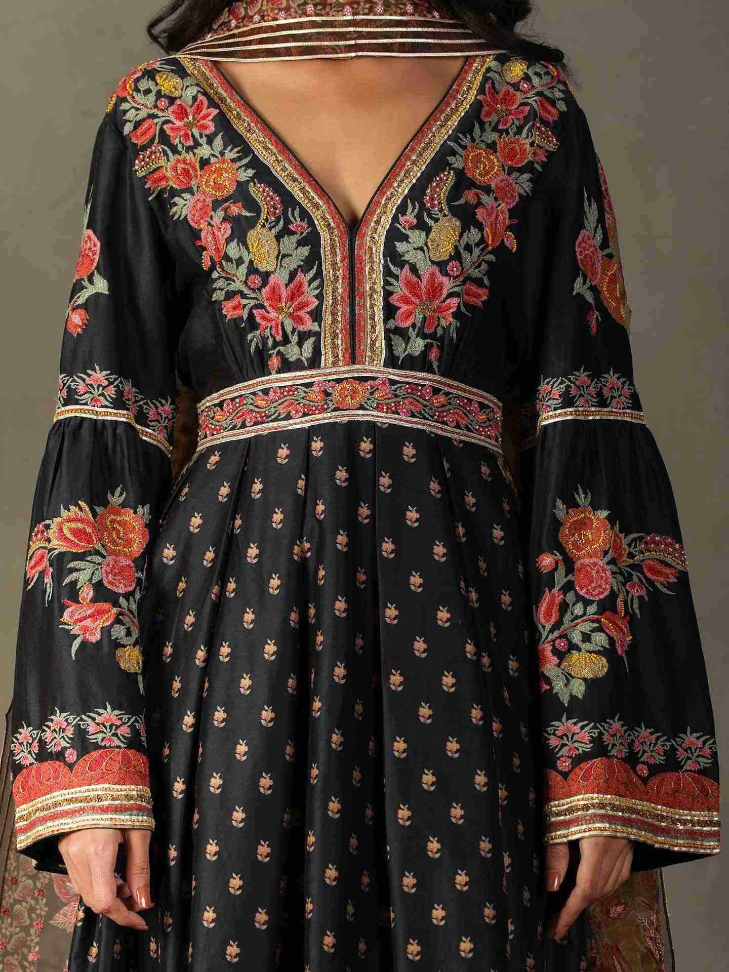 Navy & Multi Dahlia Anarkali Suit