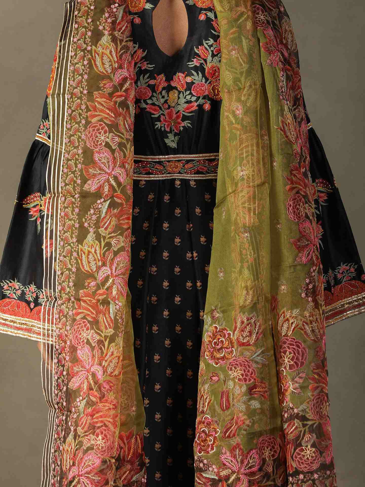 Navy & Multi Dahlia Anarkali Suit