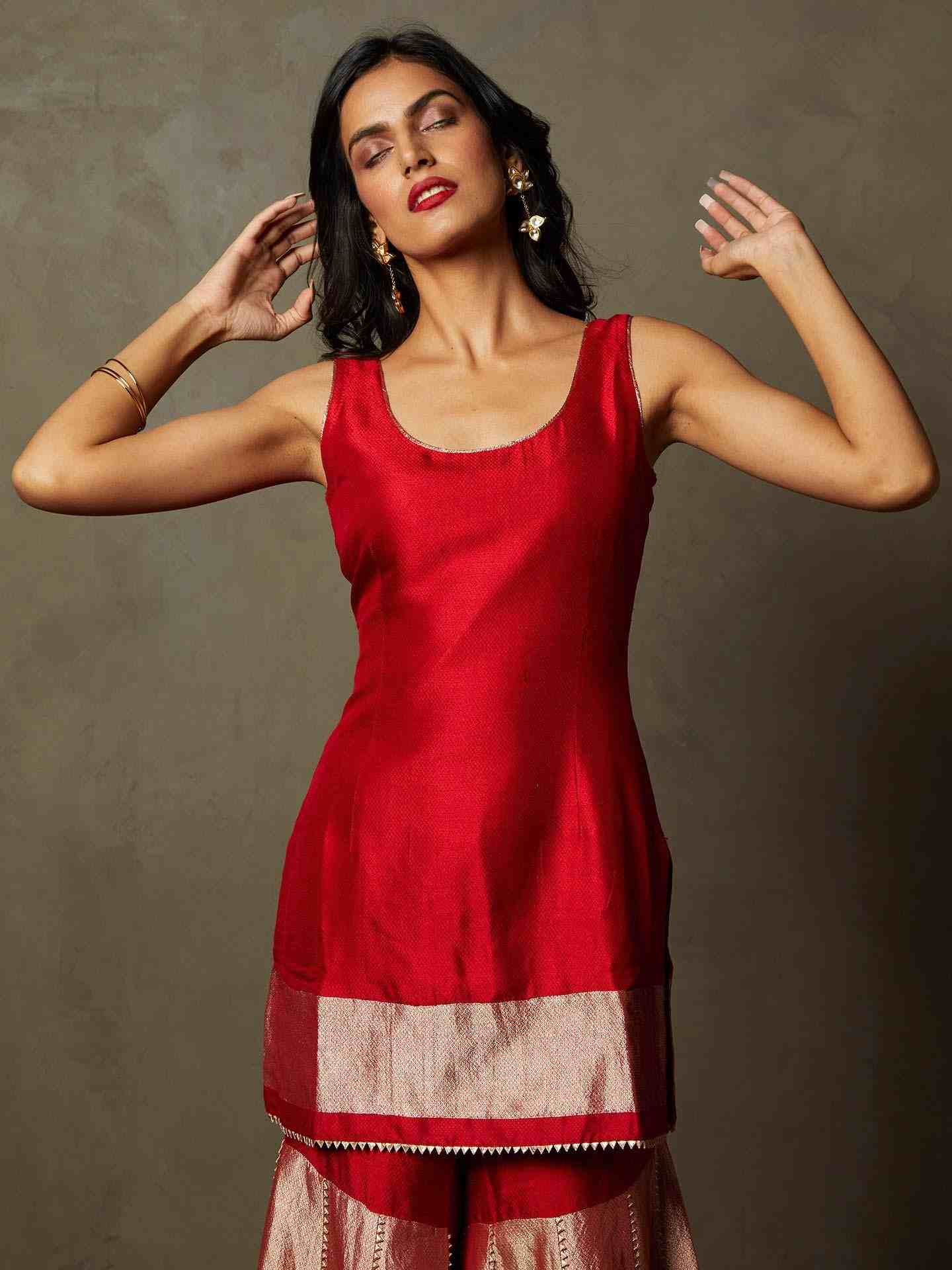 Red & Gold Christin Suit Set