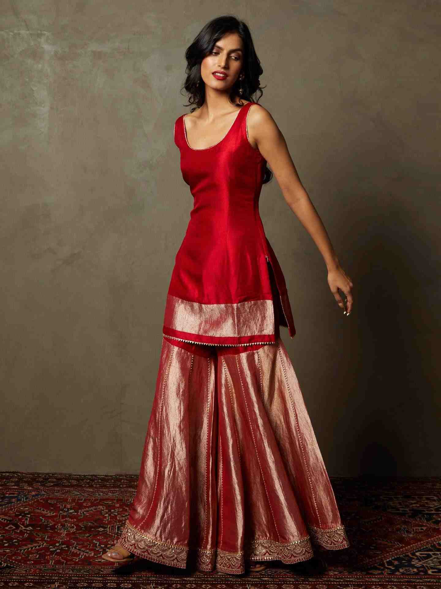 Red & Gold Christin Suit Set