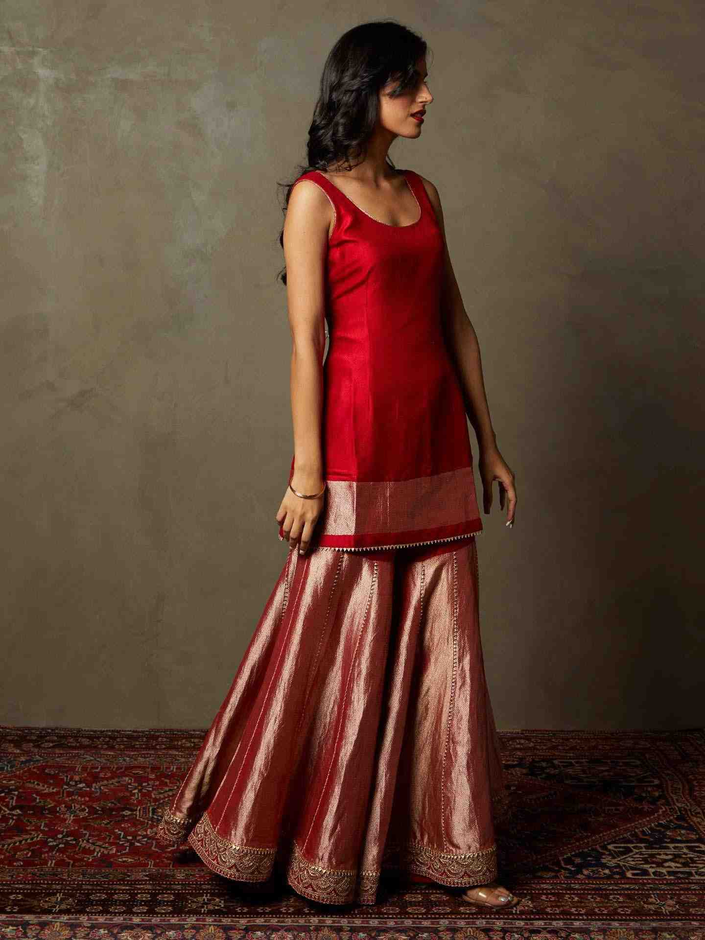 Red & Gold Christin Suit Set