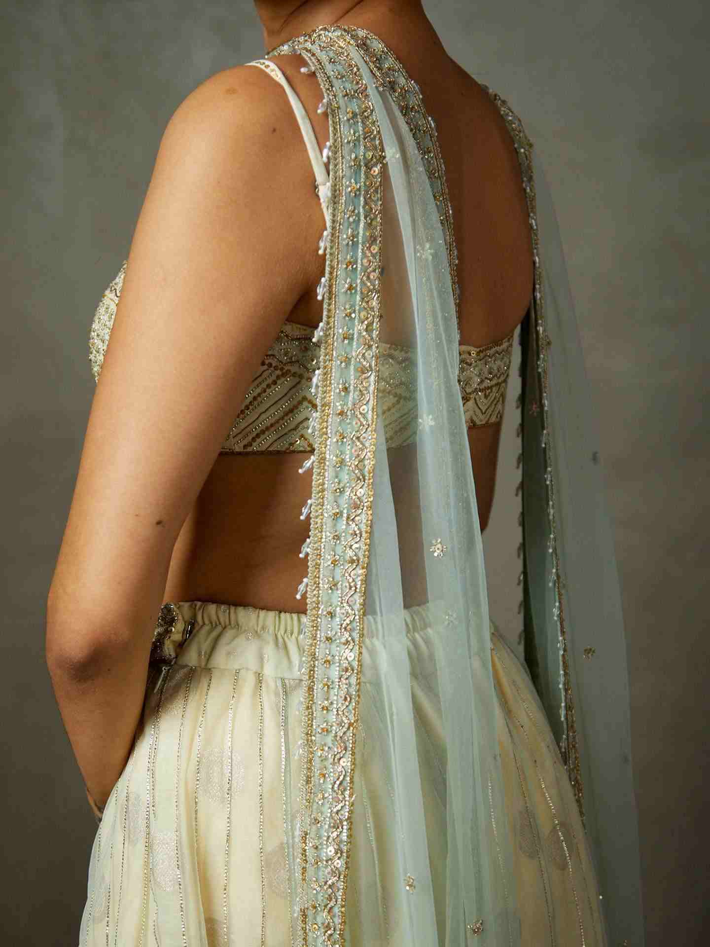 Off White & Aqua Sterling Ensemble