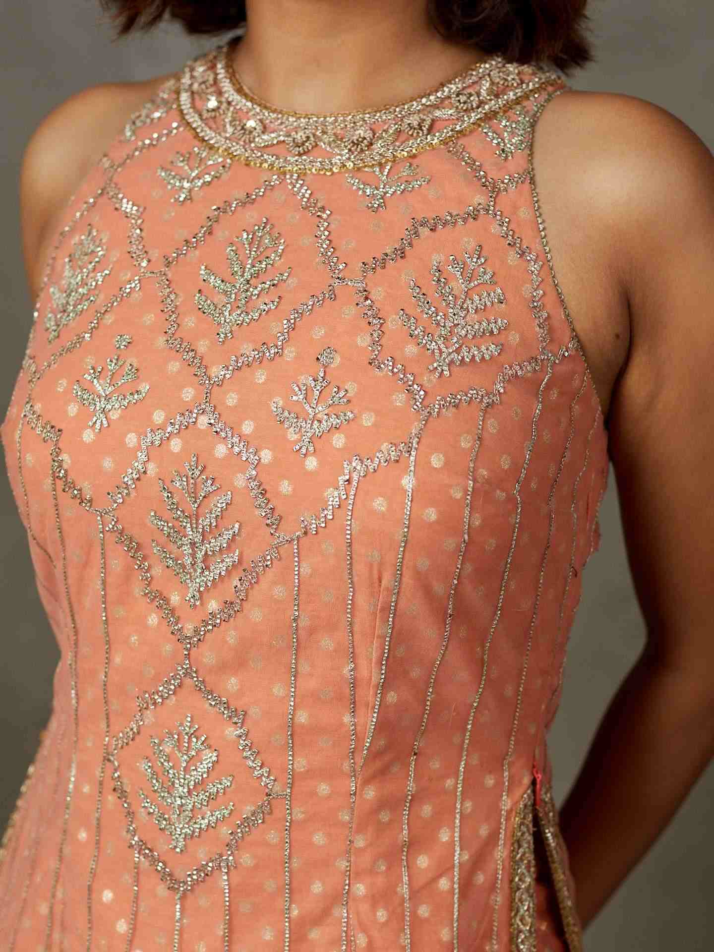 Coral & Yellow Sterling Suit Set